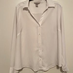 H&M Long Sleeve White Blouse